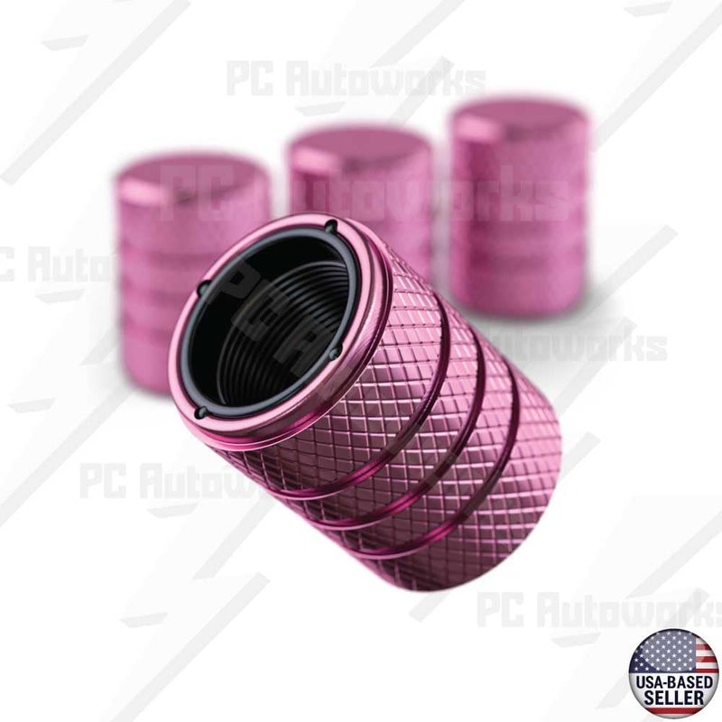 PC Autoworks Aluminum Tire Valve Stem Caps – Anti-Rust, Premium Anodized Aluminum, Corrosion-Resistant, Easy Install, Universal Fit for Car, Truck, Bike, SUV – 1 Pack/Set of 4 (Rose Pink) - Image 3